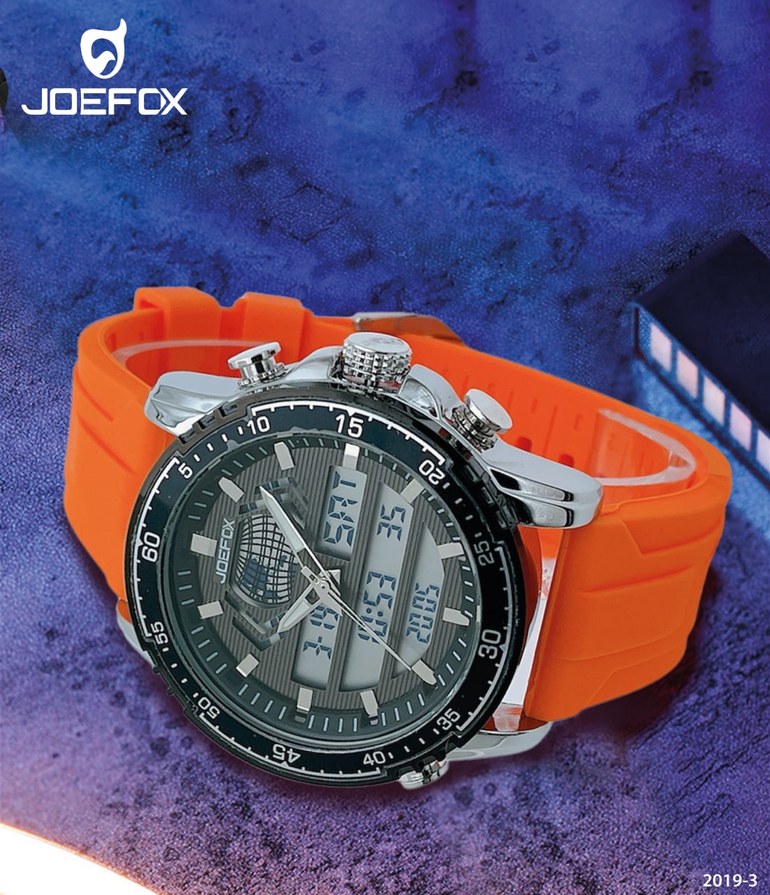 2019-3 RELOJ JOEFOX ANA-DIG LUZ LED SILICONA HOMBRE