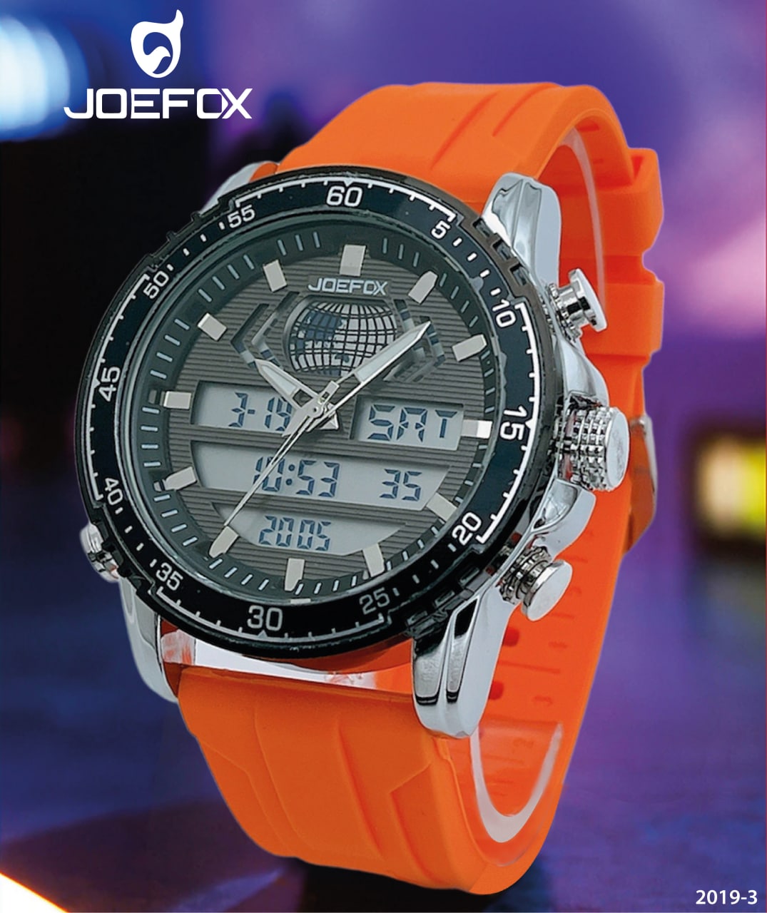 2019-3 RELOJ JOEFOX ANA-DIG LUZ LED SILICONA HOMBRE