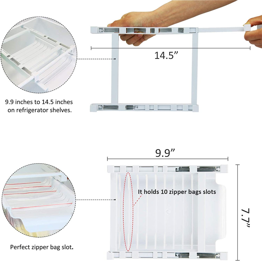 Estante Organizador De Bolsas Para Refrigerador Con10 Bolsas