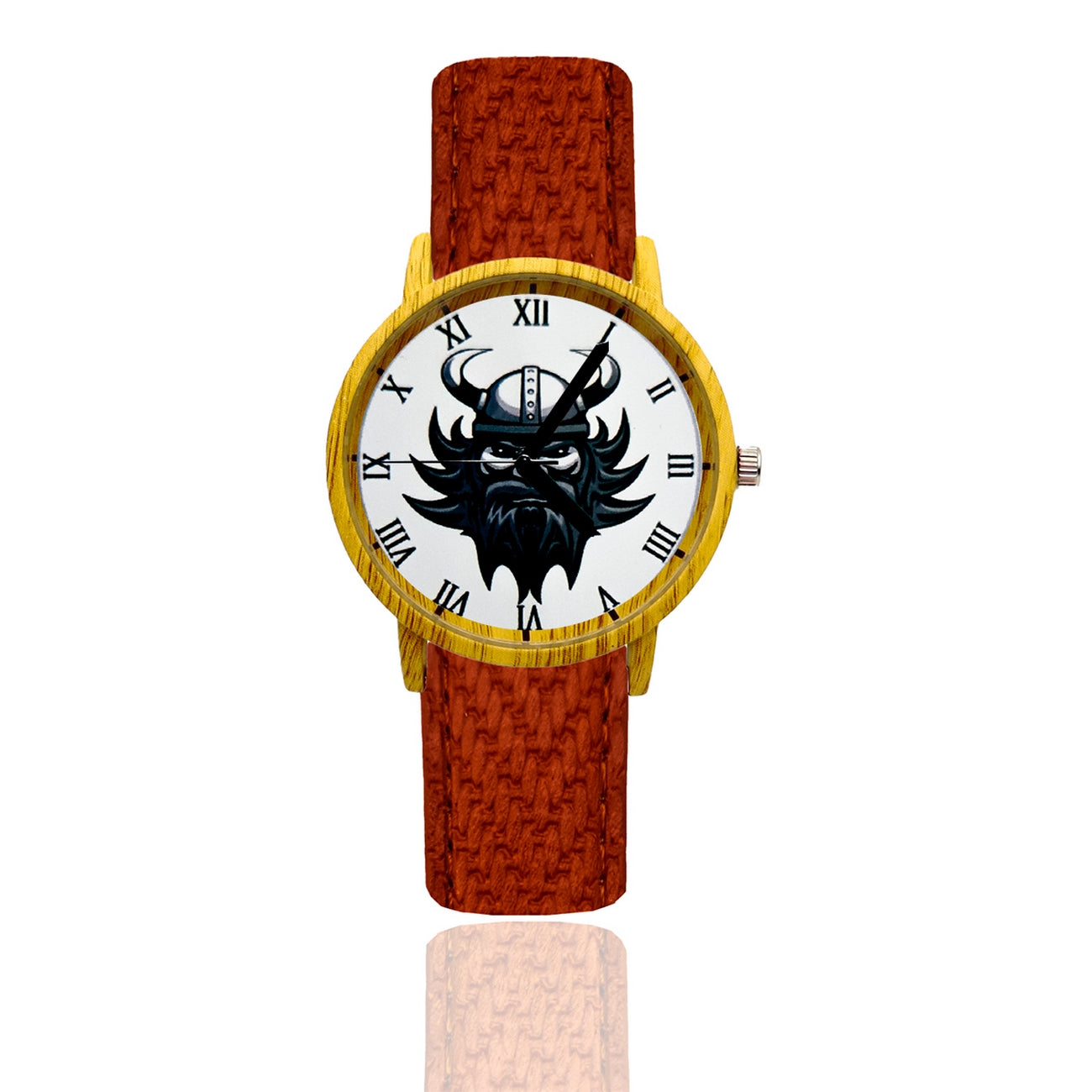 Reloj Vikingo Tono Madera + Estuche + Correa Repuesto + Bateria